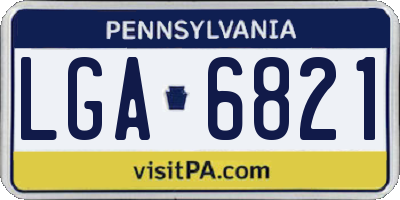 PA license plate LGA6821