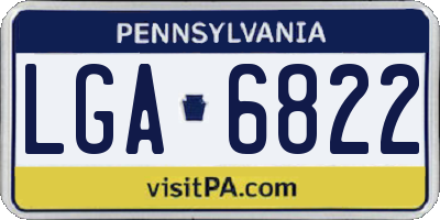 PA license plate LGA6822