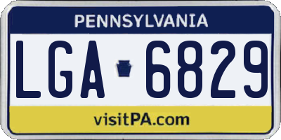 PA license plate LGA6829