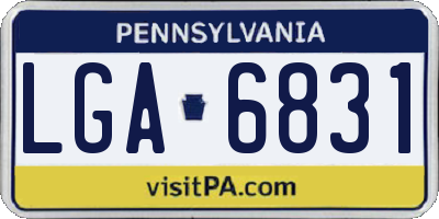 PA license plate LGA6831