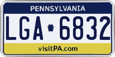 PA license plate LGA6832