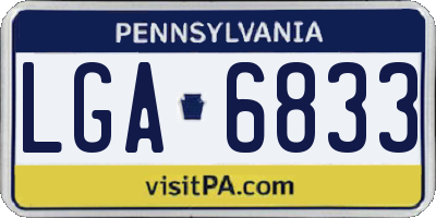 PA license plate LGA6833