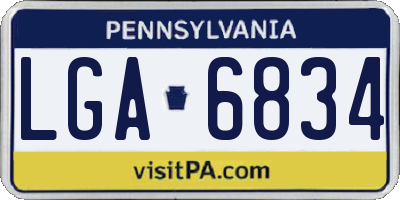 PA license plate LGA6834