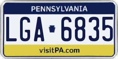 PA license plate LGA6835