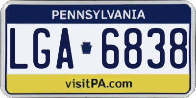 PA license plate LGA6838