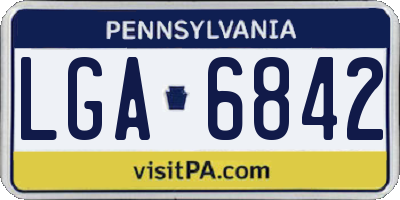 PA license plate LGA6842