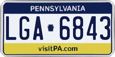 PA license plate LGA6843