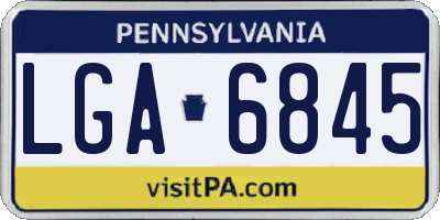 PA license plate LGA6845