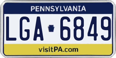 PA license plate LGA6849