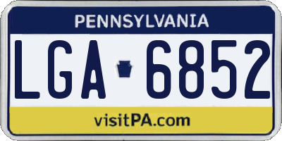 PA license plate LGA6852