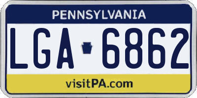 PA license plate LGA6862