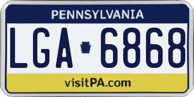 PA license plate LGA6868