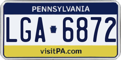 PA license plate LGA6872