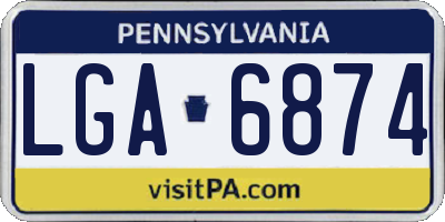 PA license plate LGA6874