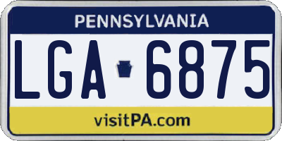PA license plate LGA6875
