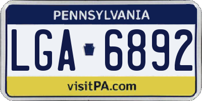 PA license plate LGA6892