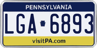 PA license plate LGA6893