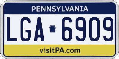 PA license plate LGA6909