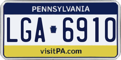 PA license plate LGA6910