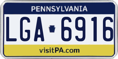 PA license plate LGA6916