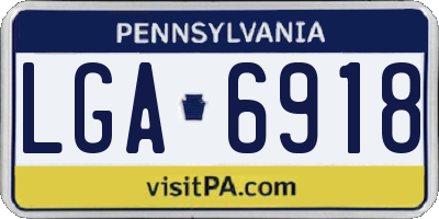 PA license plate LGA6918