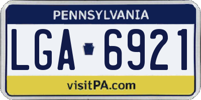 PA license plate LGA6921
