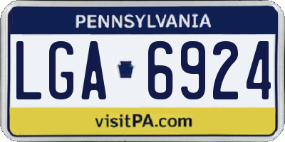 PA license plate LGA6924