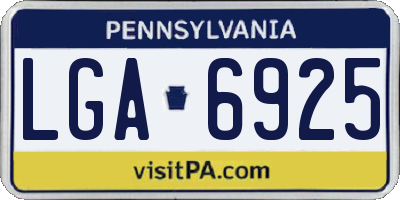 PA license plate LGA6925