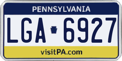 PA license plate LGA6927