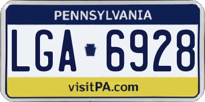 PA license plate LGA6928