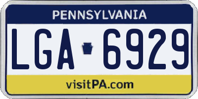 PA license plate LGA6929