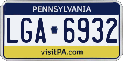 PA license plate LGA6932