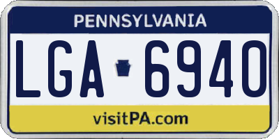 PA license plate LGA6940
