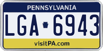 PA license plate LGA6943