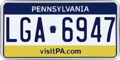 PA license plate LGA6947