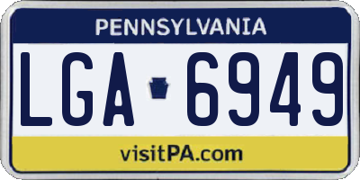PA license plate LGA6949