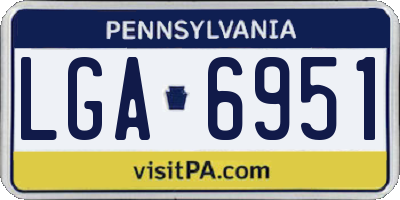 PA license plate LGA6951
