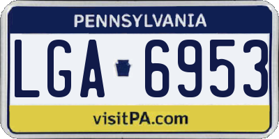 PA license plate LGA6953