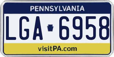 PA license plate LGA6958