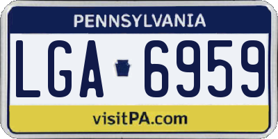 PA license plate LGA6959