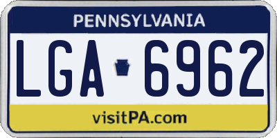 PA license plate LGA6962