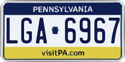 PA license plate LGA6967