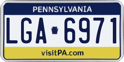 PA license plate LGA6971