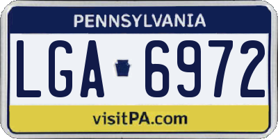 PA license plate LGA6972