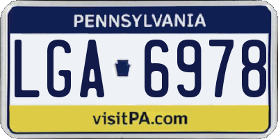PA license plate LGA6978