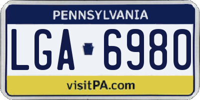 PA license plate LGA6980