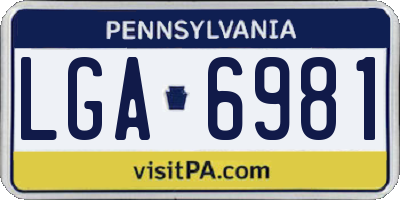 PA license plate LGA6981