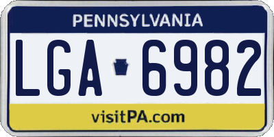 PA license plate LGA6982