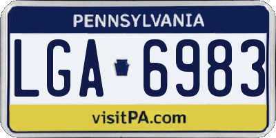 PA license plate LGA6983