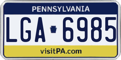 PA license plate LGA6985